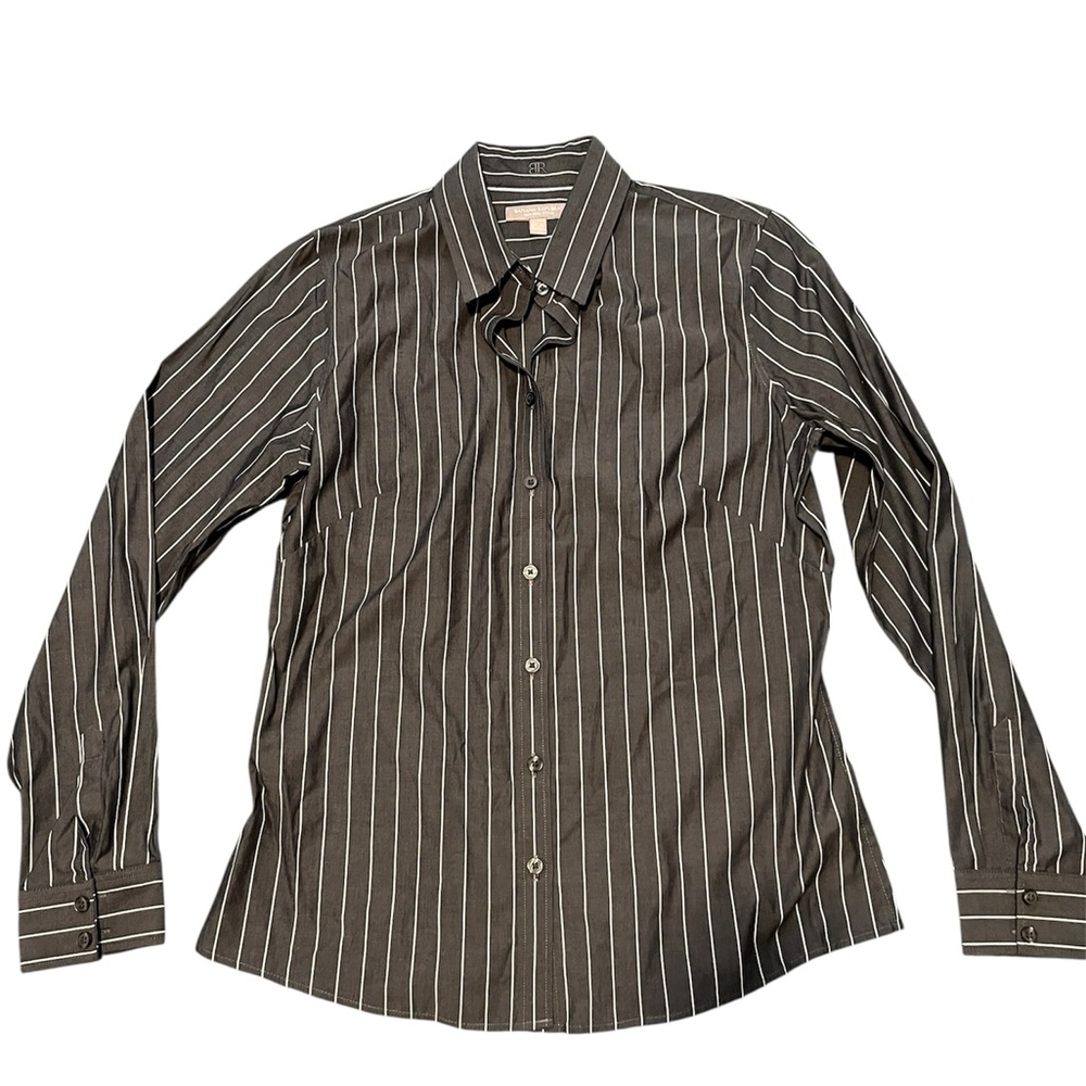 Banana Republic Dark Brown Striped Shirt